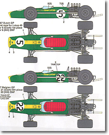1/12 ロータス 49 デカールセット | HLJ.co.jp