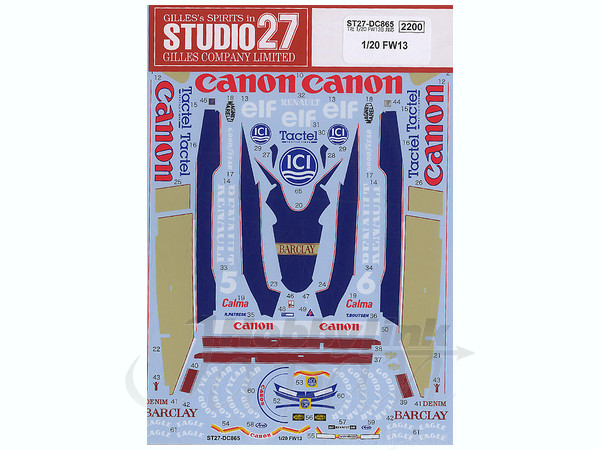 スタジオ27 1/20 ウィリアムズ FW28 w/カルトグラフデカール 【公式通販】