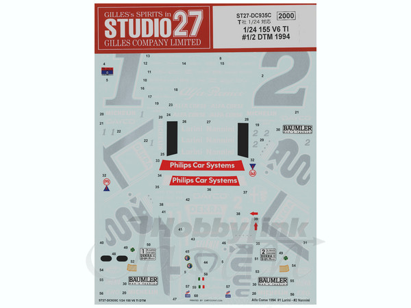 1/24 アルファロメオ 155 V6 T1 #1/2 DTM 1994 (タミヤ用) | HLJ.co.jp