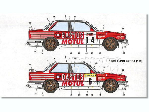 スタジオ27 カーモデル　トランスキット　1/24 BASTOS  M3 1/24 BMW M3 Gr.A BASTOS '89 ツールドコルス仕様 トランスキット