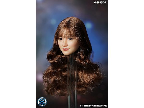1/6 アジア人女性ヘッドB（Red Long Curiy Hair） SUPER DUCK 1/6フィギュア用 ヘッドSDH047 B 小物おまけ付き