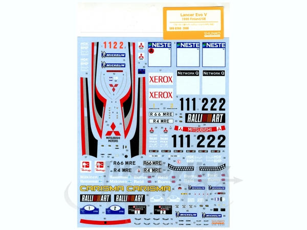 1/24 ランサー エボリューション V 1998 フィンランド デカール