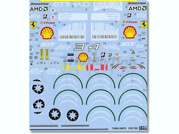 タミヤ1/20フェラーリF60•追加デカール エッフェアルテフィーチェ 1/20 フェラーリ F60 追加デカール