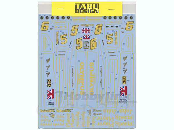 1/20 ロータス タイプ78 フルスポンサーシップデカール 1978 | HLJ.co.jp