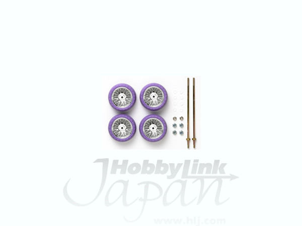 ミニ四駆　スーパーXナット止め大径メッキホイール パープルバレルタイヤ ミニ四駆】 スーパーX ナット止め大径ホイール&パープル