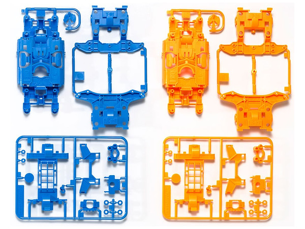 MS カラーシャーシセット おまけあり MSカラーシャーシセット (ライトブルー・オレンジ) [ミニ四駆特別企画