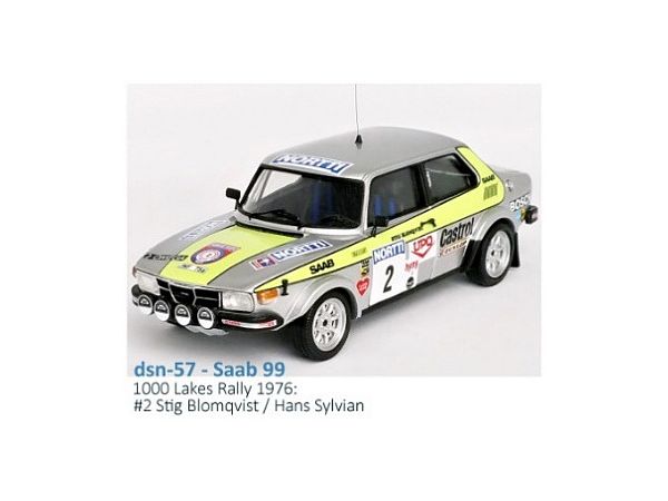 ミニカー　1/43 サーブ 99 1976年1000湖ラリー Stig Blomqvist / Hans Sylvian #2 [dsn57] 1/43 サーブ 99 1976年1000湖ラリー#2 Stig Blomqvist / Hans