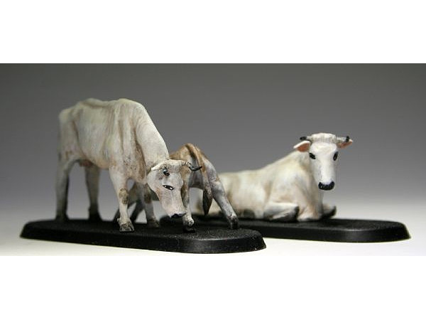 牛の乗り物 1/48 カントリーラインシリーズ 3頭の牛 (キアニーナ牛) 成牛2頭・子牛