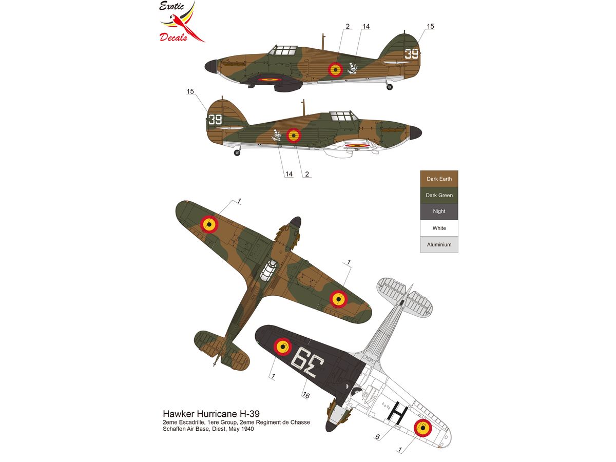 1/72 ベルギー空軍のホーカー ハリケーン Mk.I | HLJ.co.jp