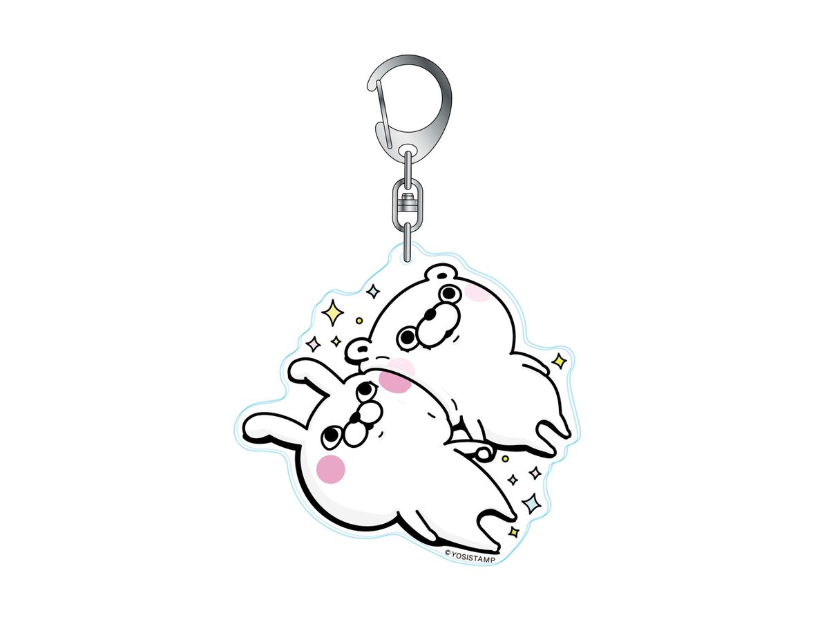 ヨッシースタンプ アクリルキーホルダー うさぎさん & くまさん B 
