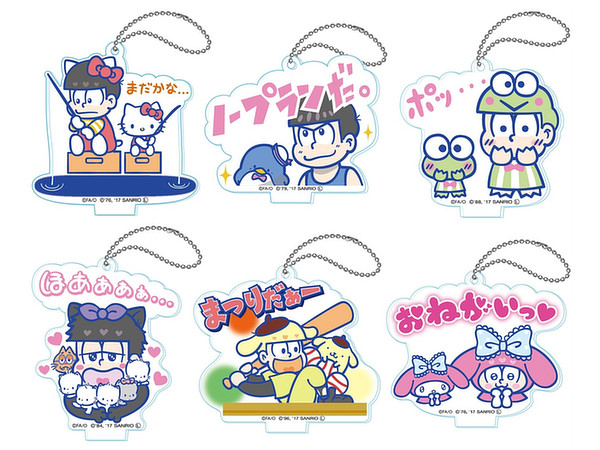 おそ松さん X サンリオキャラクターズ Lineスタンプ アクリルキーチェーン 1 Box 6pcs By ツインクル ホビーリンク ジャパン