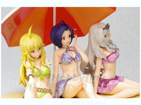1/10 BEACH QUEENS 美希・あずさ・貴音 ビーチパラソル付DXセット