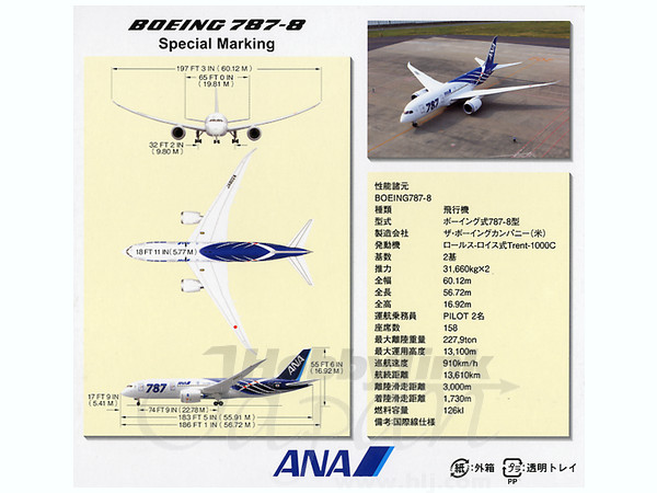 1/400 ボーイング 787-8 特別塗装機 JA802A 空中姿勢 RWY22 | HLJ.co.jp